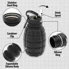Details and features of the Collapsible Water Bottle.